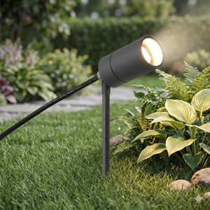 Faretto con picchetto da prato per giardino ip65 antracite