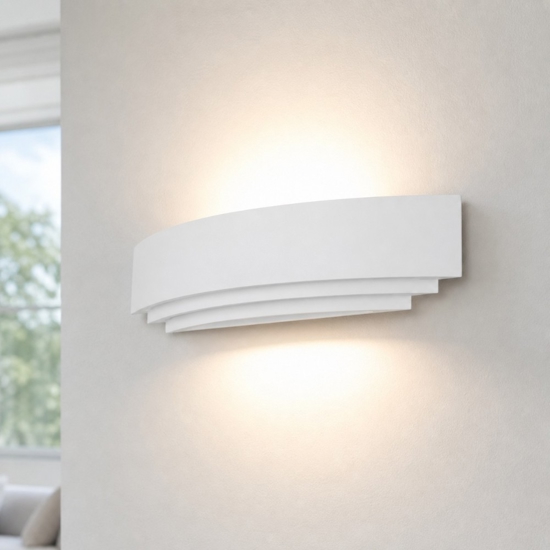 Applique curva di gesso bianco design moderna