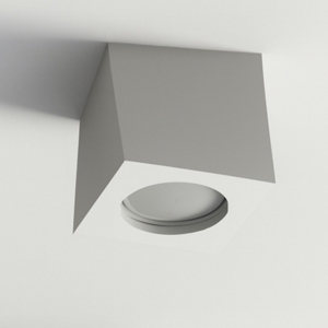 Faretto in gesso quadrato da incasso a soffitto sporgente