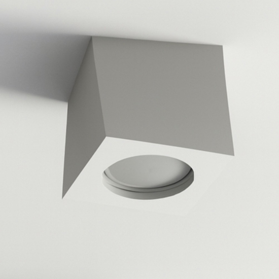 Faretto in gesso quadrato da incasso a soffitto sporgente