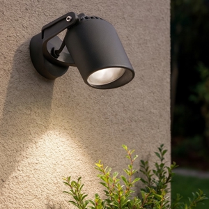 Faretto da esterno roma nero orientabile top light ip66