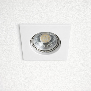 Faretto incasso per controsoffitto metallo quadrato bianco