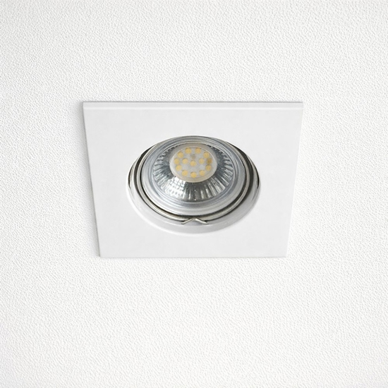 Faretto incasso per controsoffitto metallo quadrato bianco