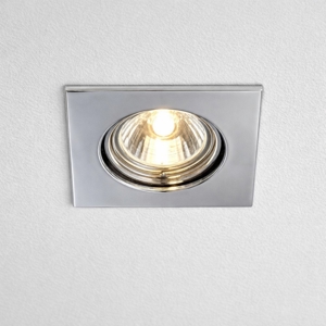Faretto quadrato da incasso per controsoffitto metallo cromo