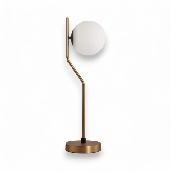 Lampada da tavolo boccia vetro oro stile contemporaneo