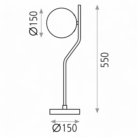 Lampada da tavolo boccia vetro oro stile contemporaneo