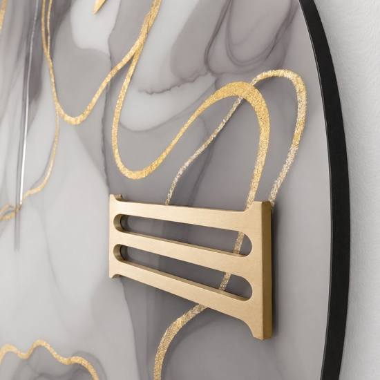Orologio lylly 40cm da parete moderno effetto marmo oro