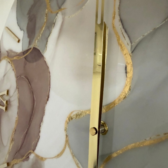 Orologio lylly 40cm da parete moderno effetto marmo oro