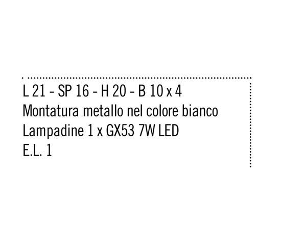 Applique led gx53 design moderna metallo bianco