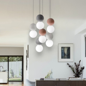 Lampadario di cemento pendenti moderni multicolor sfera gea luce