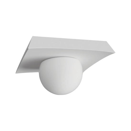 Plafoniera per cucina in gesso squadrato con sfera di vetro