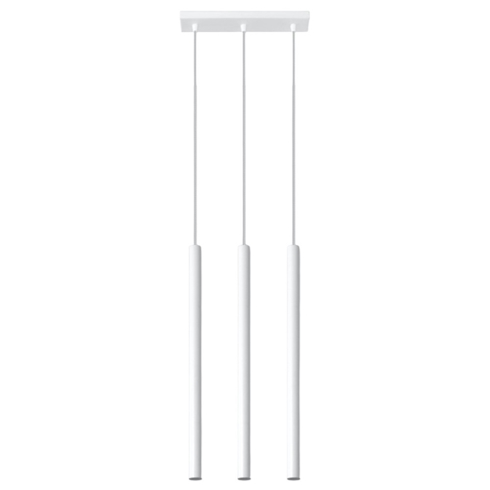 Lampadario per isola cucina cilindri bianchi