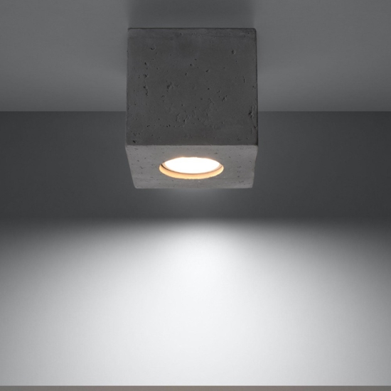 Faretto cubo da soffitto in cemento grigio per interno