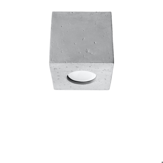 Faretto cubo da soffitto in cemento grigio per interno