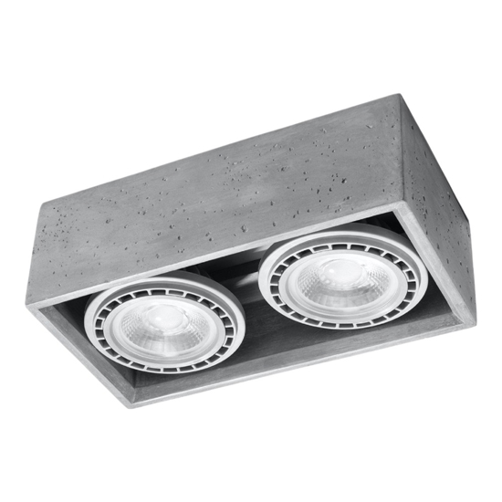 Plafoniera per cucina con 2 luci portafaretti