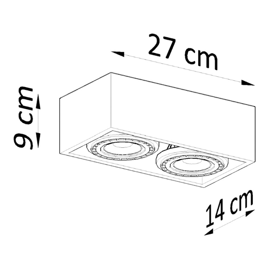 Plafoniera per cucina con 2 luci portafaretti