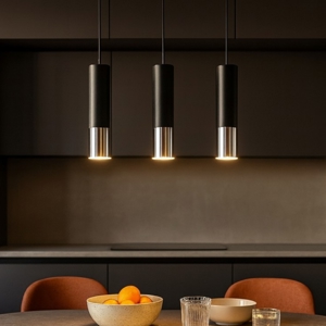 Lampadario da cucina nero cromo 