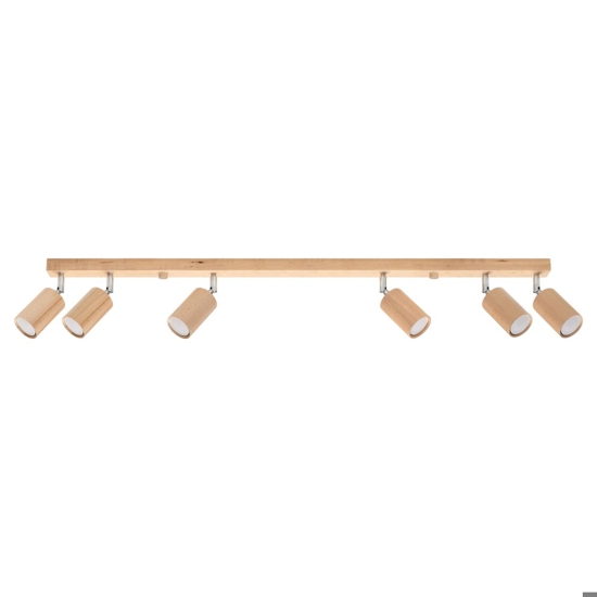 Plafoniera di legno 120cm con faretti orientabili