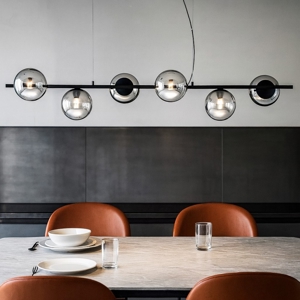 Ondaluce so monile 6 lampadario nero per tavolo da pranzo