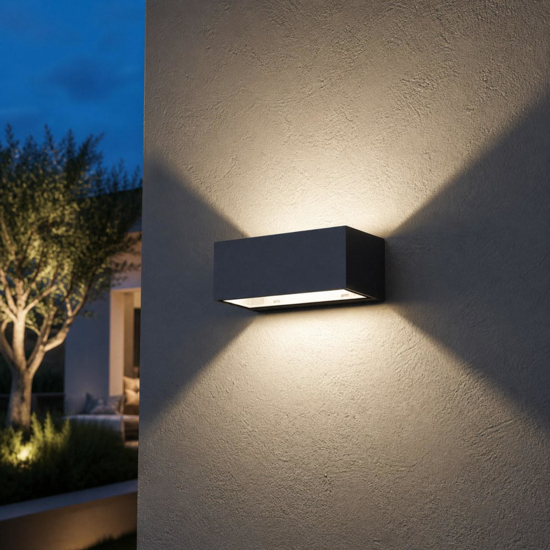Top light spa applique da esterno rettangolare antracite ip54