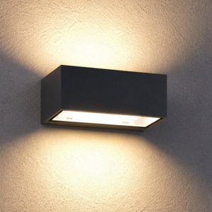 Applique nera per esterno top light spa rettangolare nera