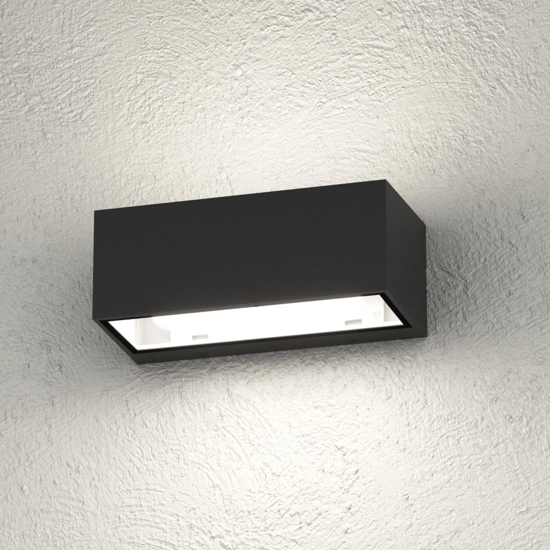 Applique nera per esterno top light spa rettangolare nera