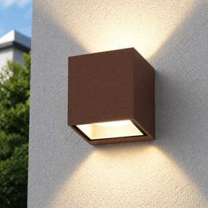 Top light applique da esterno spa cubo corten moderna ip54