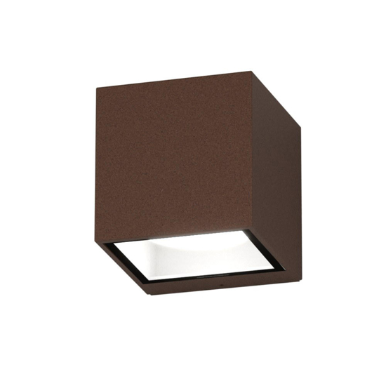 Top light applique da esterno spa cubo corten moderna ip54