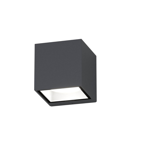 Top light spa applique per esterno cubo antracite biemissione luce ip54