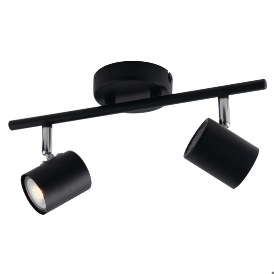 Plafoniera da cucina con 2 faretti orientabili neri led fp