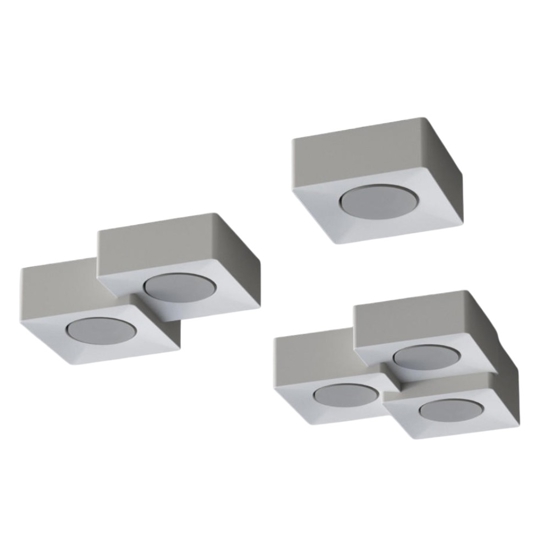 Plafoniera quadrati per cucina in gesso ceramico bianca