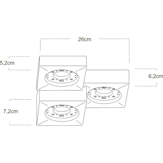 Plafoniera quadrati per cucina in gesso ceramico bianca