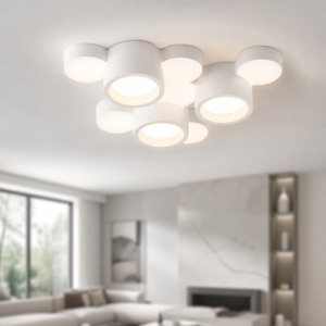 Plafoniera di gesso bianca moderna design chio sforzin