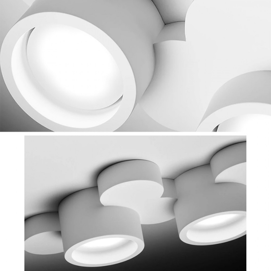 Plafoniera di gesso bianca moderna chio sforzin