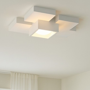 Plafoniera moderna quadrati gesso bianca sforzin