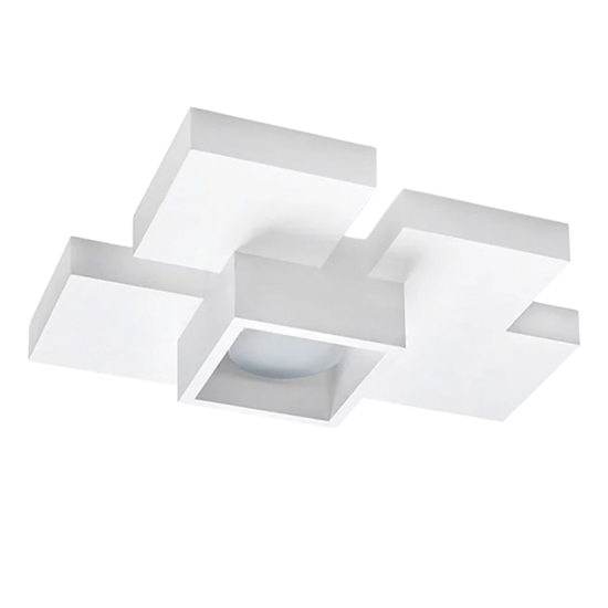 Plafoniera moderna quadrati gesso bianca sforzin