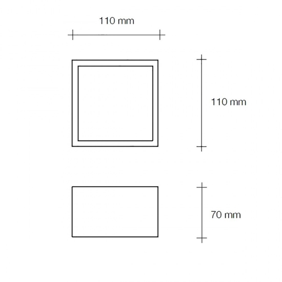 Plafoniera quadrata da cucina sforzin mylasa in gesso