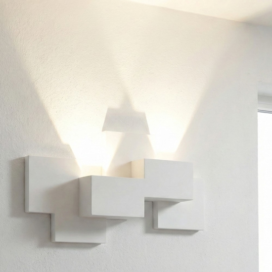 Side sforzin applique design moderna bianca cubi di gesso