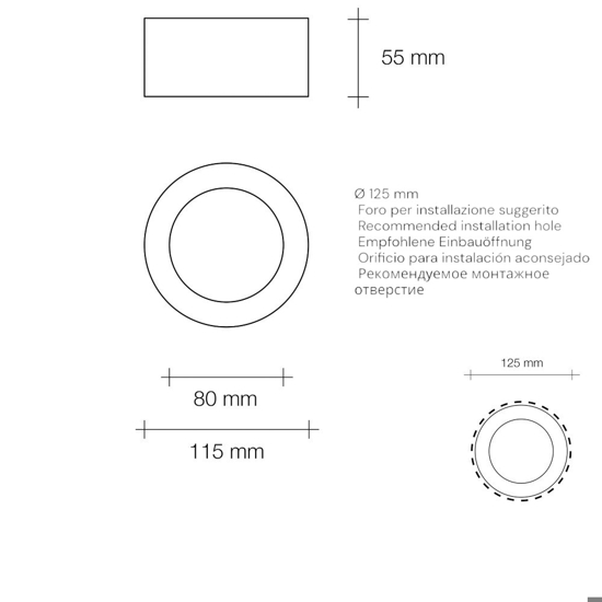 Faretto tondo in gesso da incasso per cartongesso sforzin filiatra