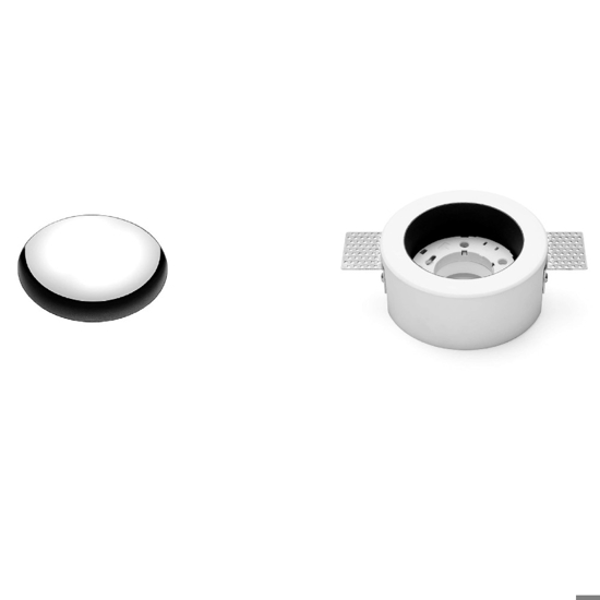 Faretto gesso a soffitto da incasso bordo nero sforzin filiatra