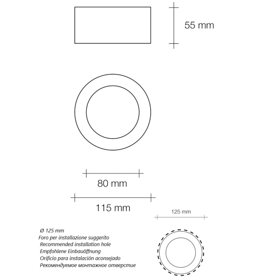 Faretto gesso a soffitto da incasso bordo nero sforzin filiatra