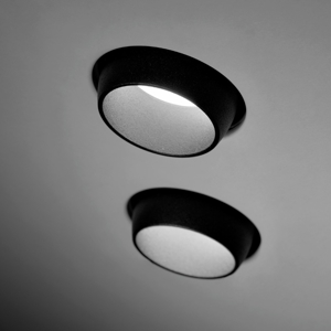 Sforzin lelanto faretto nero da incasso per controsoffitto luci orientabili