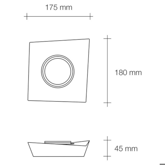 Plafoniera da cucina gesso bianco design sforzin anchise moderna