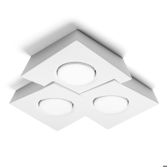 Plafoniera bianca da cucina moderna in gesso sforzin anchise