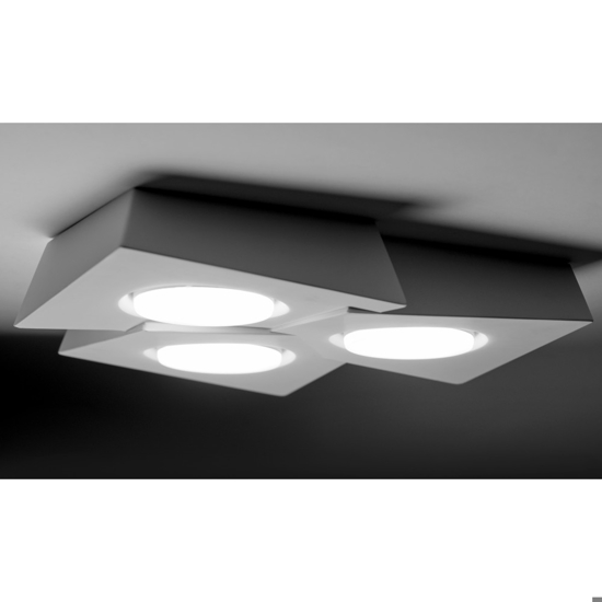 Plafoniera bianca da cucina moderna in gesso sforzin anchise