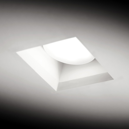 Sforzin filiatra faretto di gesso quadrato da incasso a soffitto