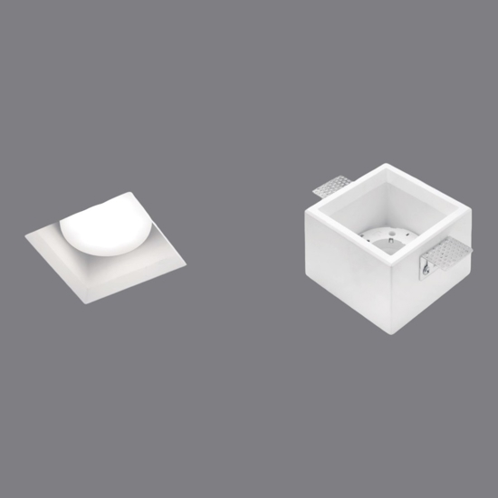 Sforzin filiatra faretto di gesso quadrato da incasso a soffitto