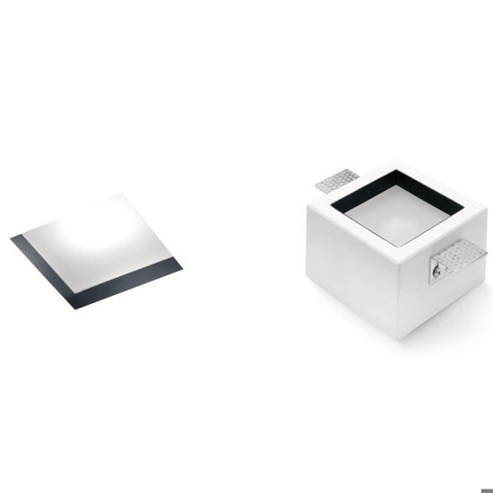 Faretto in gesso quadrato filiatra sforzin incasso per controsoffitto