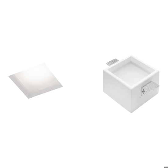 Faretto quadrato con vetro da incasso filiatra sforzin per cartongesso