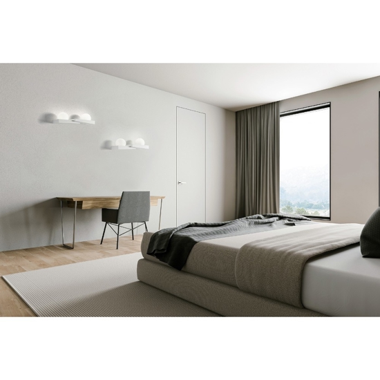 Applique cicladi sforzin in gesso bianco design moderna